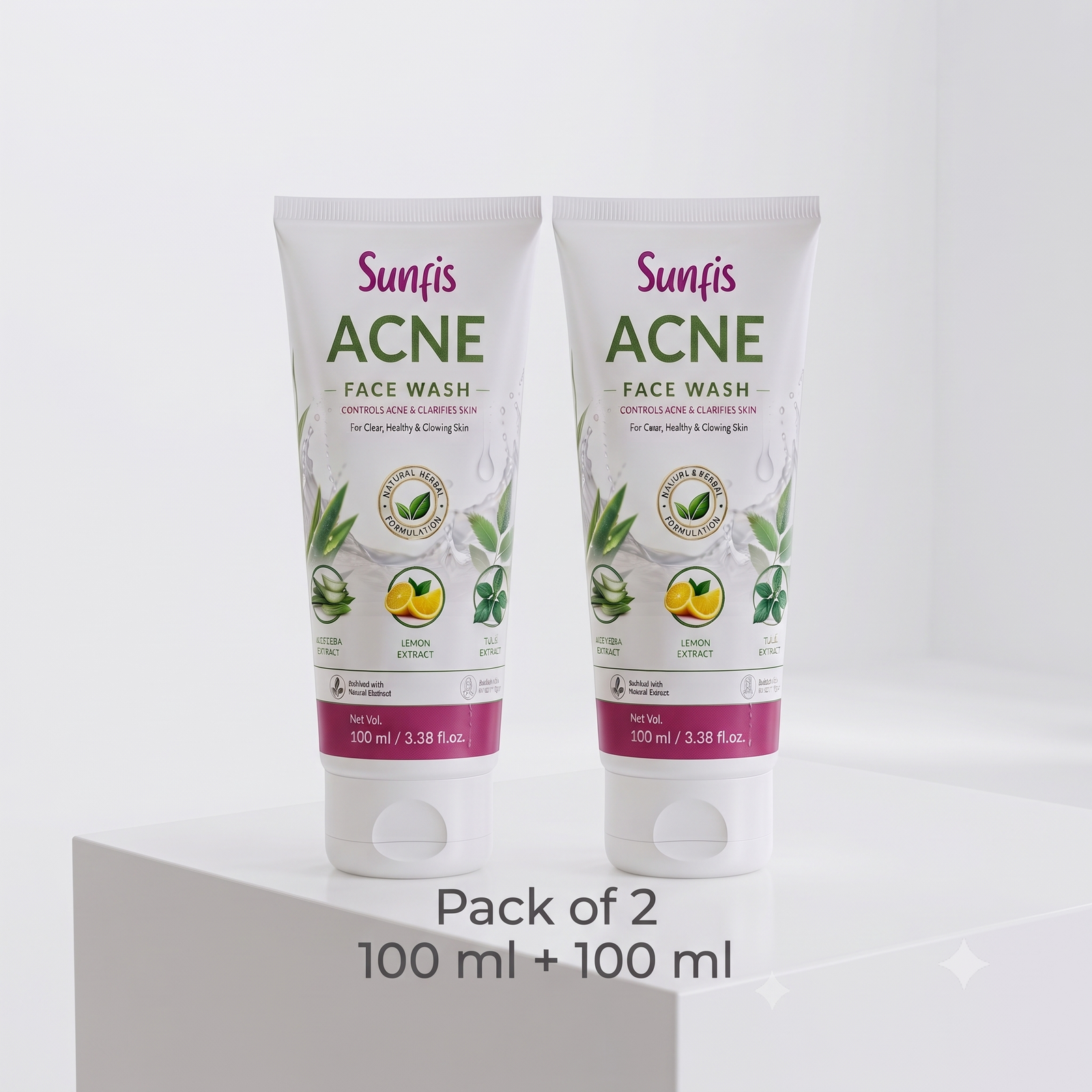 Sunfis Acne Harbal Facewash Pack of 2
