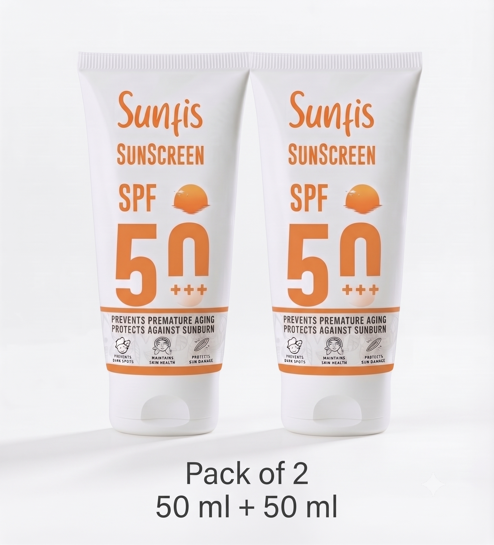 Sunfis Sun Screen Cream SPF50+++ Pack of 2